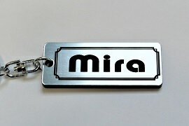 A-517-2 Mira アクリル製 銀黒 2重リングオリジナルキーホルダー ダイハツ ミラ l200 l275 ターボ ジーノ l500 l502s l512 カスタム パーツ