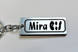A-518-2 MiraES アクリル製 銀黒 2重リングオリジナルキーホルダー ダイハツ ミライース la300s la350s カスタム パーツ