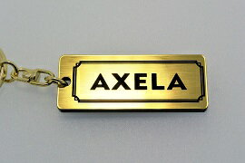 A-536-1 AXELA アクリル製 金黒 2重リングオリジナルキーホルダー マツダ アクセラ bm bk bl5 ハイブリッド 前期 後期 カスタム パーツ