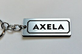 A-536-2 AXELA アクリル製 銀黒 2重リングオリジナルキーホルダー マツダ アクセラ bm bk bl5 ハイブリッド 前期 後期 カスタム パーツ