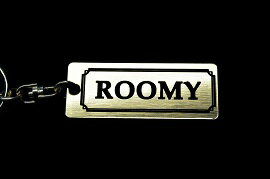 A-593-1 ROOMY アクリル製 金黒 2重リングオリジナルキーホルダー トヨタ ルーミー 前期 後期 カスタム..