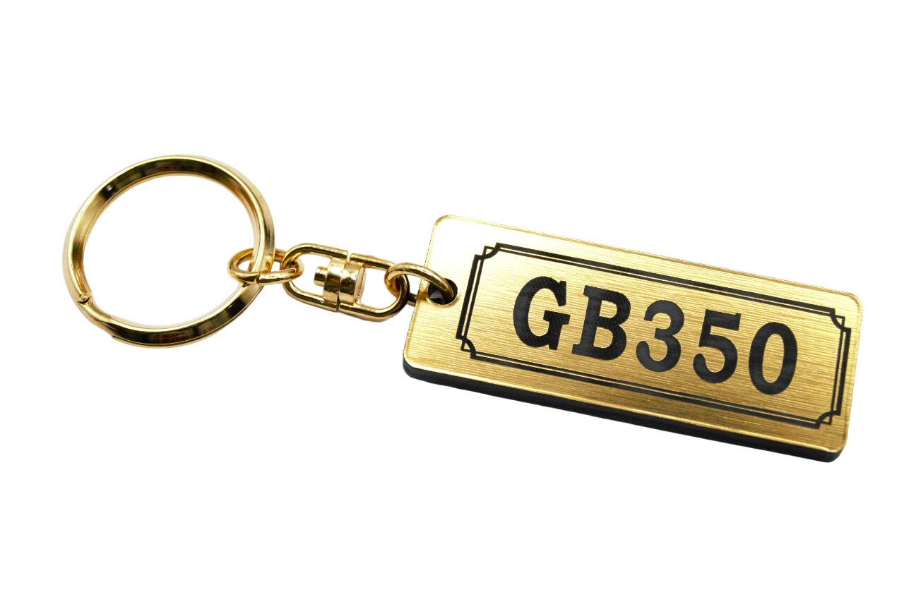 AA-283-1 GB350 アクリル製 金黒 ゴールド2重リング キーホルダー ホンダ カスタム パーツ