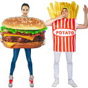 送料無料 ハロウィン衣装 大人用 女性用 男性用 食べ物 ライドポテト ハンバーガー 男女兼用 ユニセックス コスプレ衣装 コスチューム 仮装 ハロウィン 衣装...
