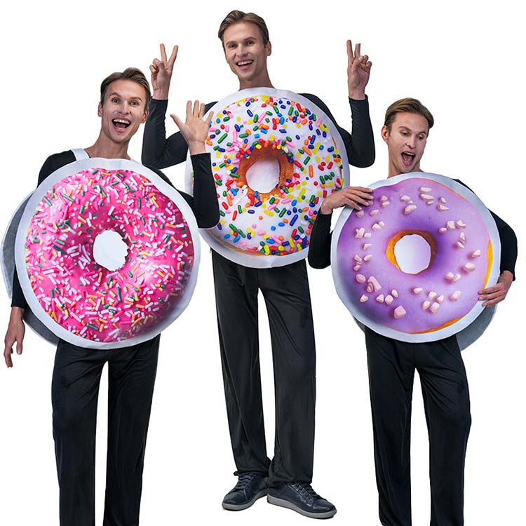 送料無料 ハロウィン衣装 大人用 女性用 男性用 食べ物 ドーナツ 男女兼用ユニセックス コスプレ衣装 コスチューム 仮装 ハロウィン 衣装 レディース ガール...