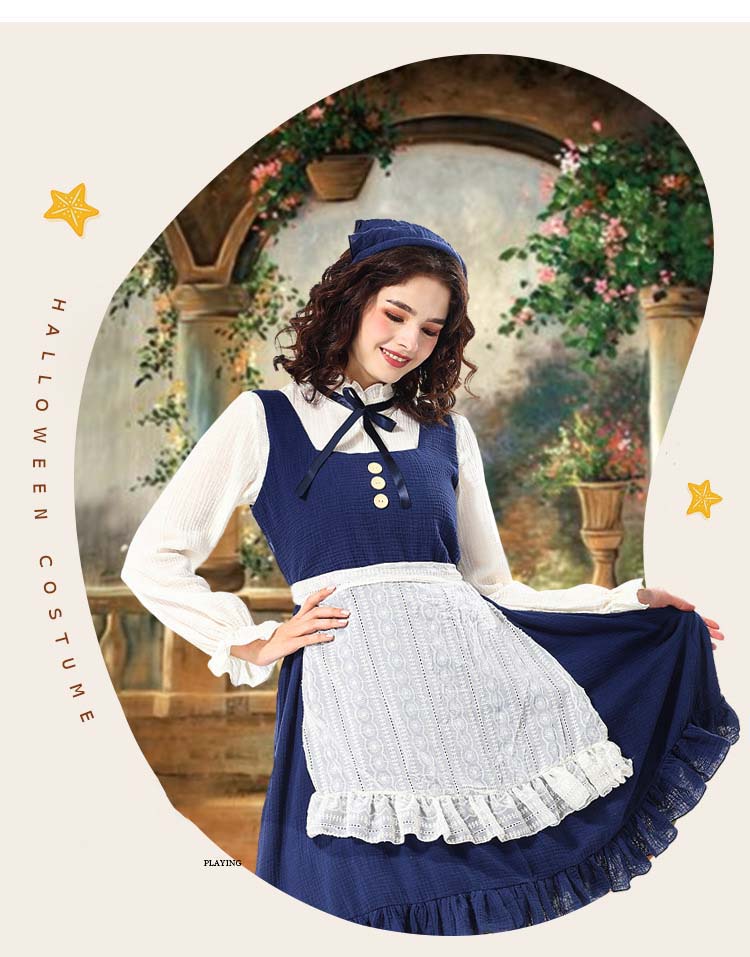 ハロウィン コスプレ 仮装 伝統民族 メイド服 ビール祭り衣装 カジュアル セット 女性 大人 メイド人 ロング丈 レディース 女性用 アリス風 田園 農園 油...