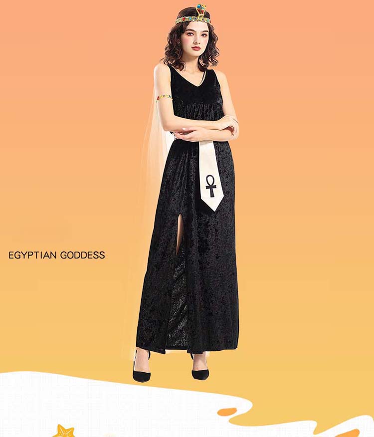 ハロウィン エジプトファラオ クレオパトラ ワンピース セット ルネサンス ステージ ロールプレイング ケープ ロングスカート 女神 女王 クイーン コスプレ衣...