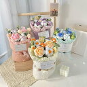 送料無料 LEDライト付 花束 ニット 造花 完成品 ニット 手編み ハンドメイド 手作り 毛系 rose プレゼント ギフト 記念日 彼女 プロポーズ 推し応...