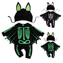 送料無料 ベビー 赤ちゃん ハロウィン 全身 衣装 コウモリ ホラー 骸骨 どくろに変身 男の子 女の子 コスチューム 仮装 ハロウィン衣装 ハロウィン 衣装 ...