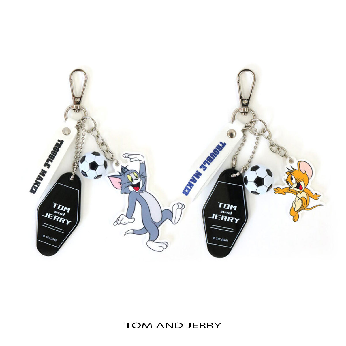 トムとジェリー チャーム レディース メンズ サッカー ジェリー トム バッグチャーム ラバー トムジェリ W-TJ1694 SOCCERマルチチャーム サッカーボール オシャレ かわいい プチギフト ホワイトデー ギフト GIFT 新着商品