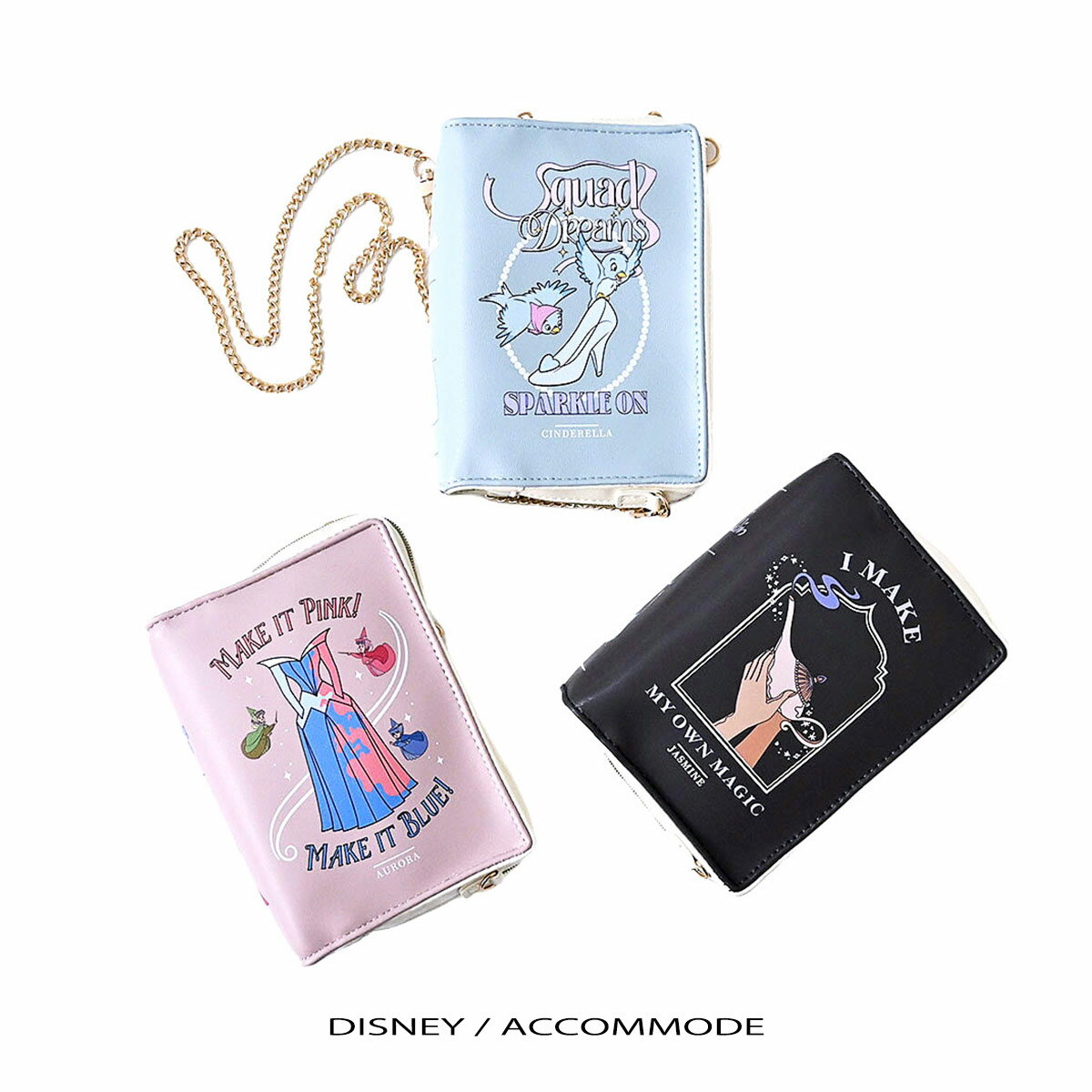 【LINE登録⇒クーポン配布中】 ディズニー プリンセス アイコンブック ミニバッグ 公式 本型 バッグ ショルダー ポーチ ミニショルダー 3way アコモデ Accommode 眠れる森の美女 シンデレラ アラジン ジャスミン オーロラ姫 グッズ 大人可愛い おしゃれ ギフト 新着商品