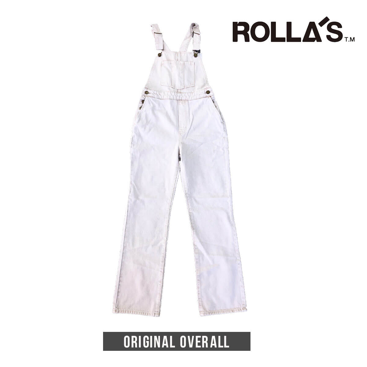 Rakuten - 【スーパーSALE限定30％OFF】 デニム オーバーオール レディース ローラス トレンド ホワイトデニム 足長効果 海外ブランド シンプル パンツ ストレート ジーパン ストレッチ デート 半額