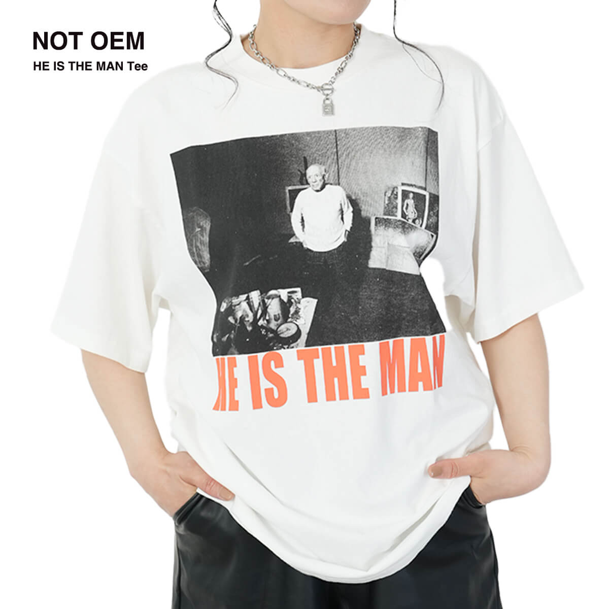 【LINE登録⇒クーポン配布中】 ピカソ Tシャツ レディース メンズ ユニセックス NOTOEM NOT-15 半袖 ピカソ公式 絵 天地縫い 古着風 ビンテージ仕様 ウォッシュ加工 アート カットソー ブラック 男女兼用 新着商品