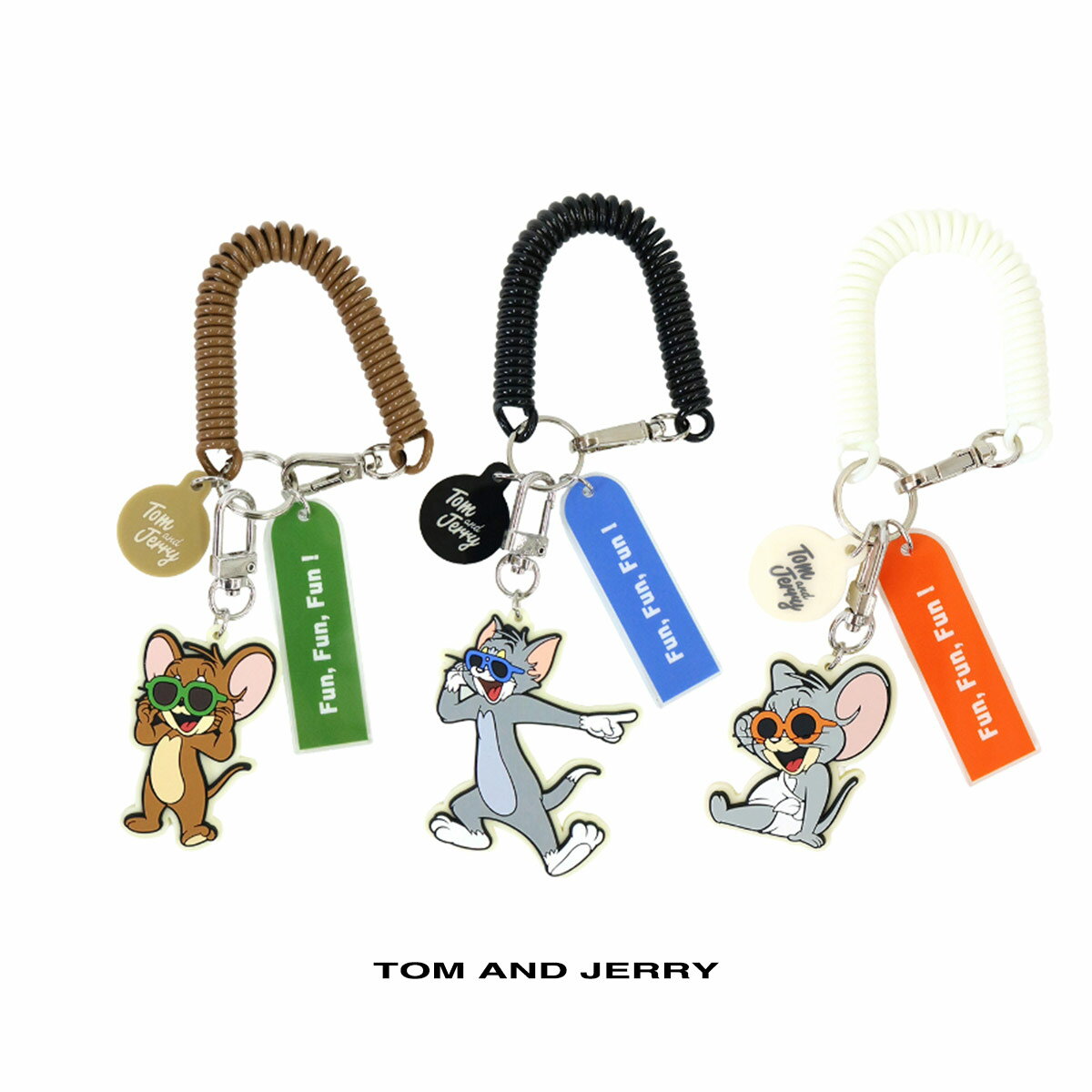 【LINE登録⇒クーポン配布中】 TOM and JERRY トムとジェリー 公式 サングラスコイルストラップ W-TJ1545 ジェリー トム タフィー キャラクターグッズ キーホルダー ストラップ かわいい バッグアクセサリー 新着商品
