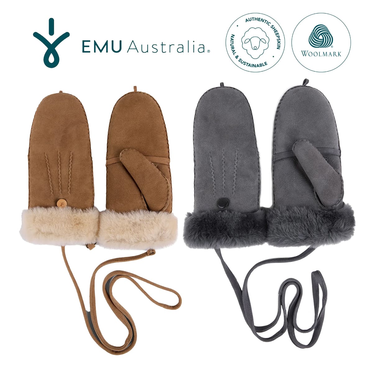 【スーパーSALE⇒10%OFF】 EMU Australia エミュー Montana Mittens レディース W7019 ミトン 手袋 シープスキン レ...