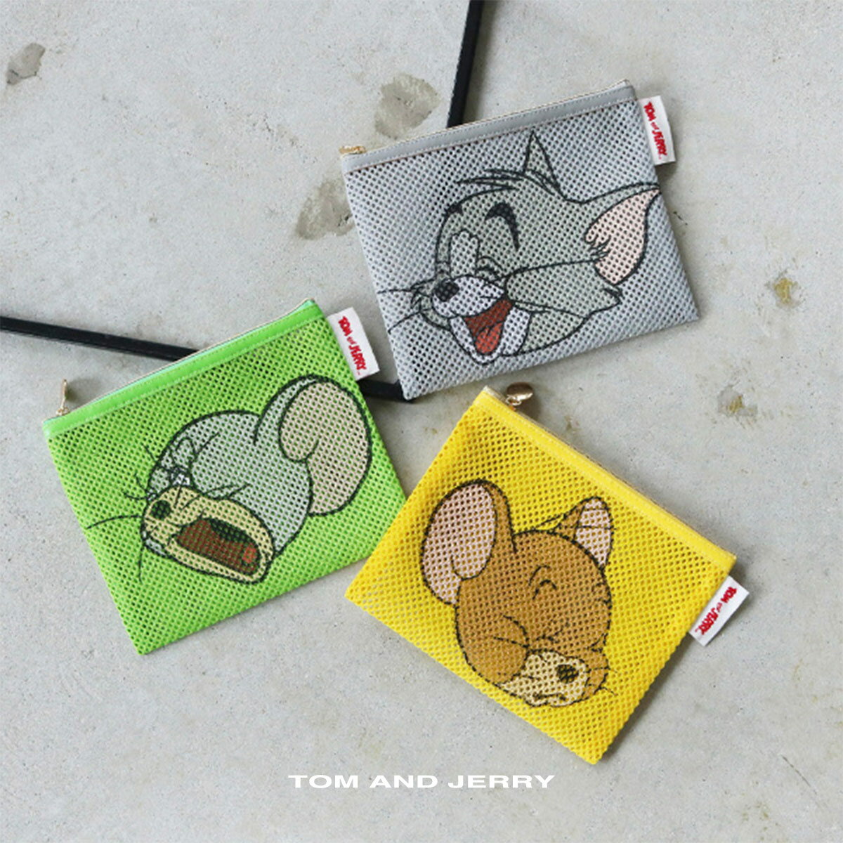 楽天FRIdSTORE（フリッドストア）【スーパーSALE⇒クーポン配布中】 トムとジェリー ポーチ レディース ユニセックス メッシュポーチ W-TJ1052 ストリート トム タフィー ジェリー サブバッグ ジム プール 海 ピクニック キャンプ レジャーシーン アウトドア
