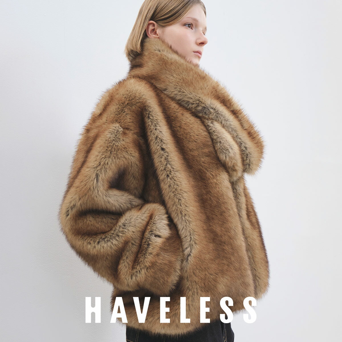 Rakuten - 【LINE登録⇒クーポン配布中】 ジャケット コート レディース ジャッキー HAVELESS ハブレス ファー エコファー ブレアファージャケット マフラー付き スカーフ ゆったり シルエット ボリューム サステナブル フェイクファー 新着商品