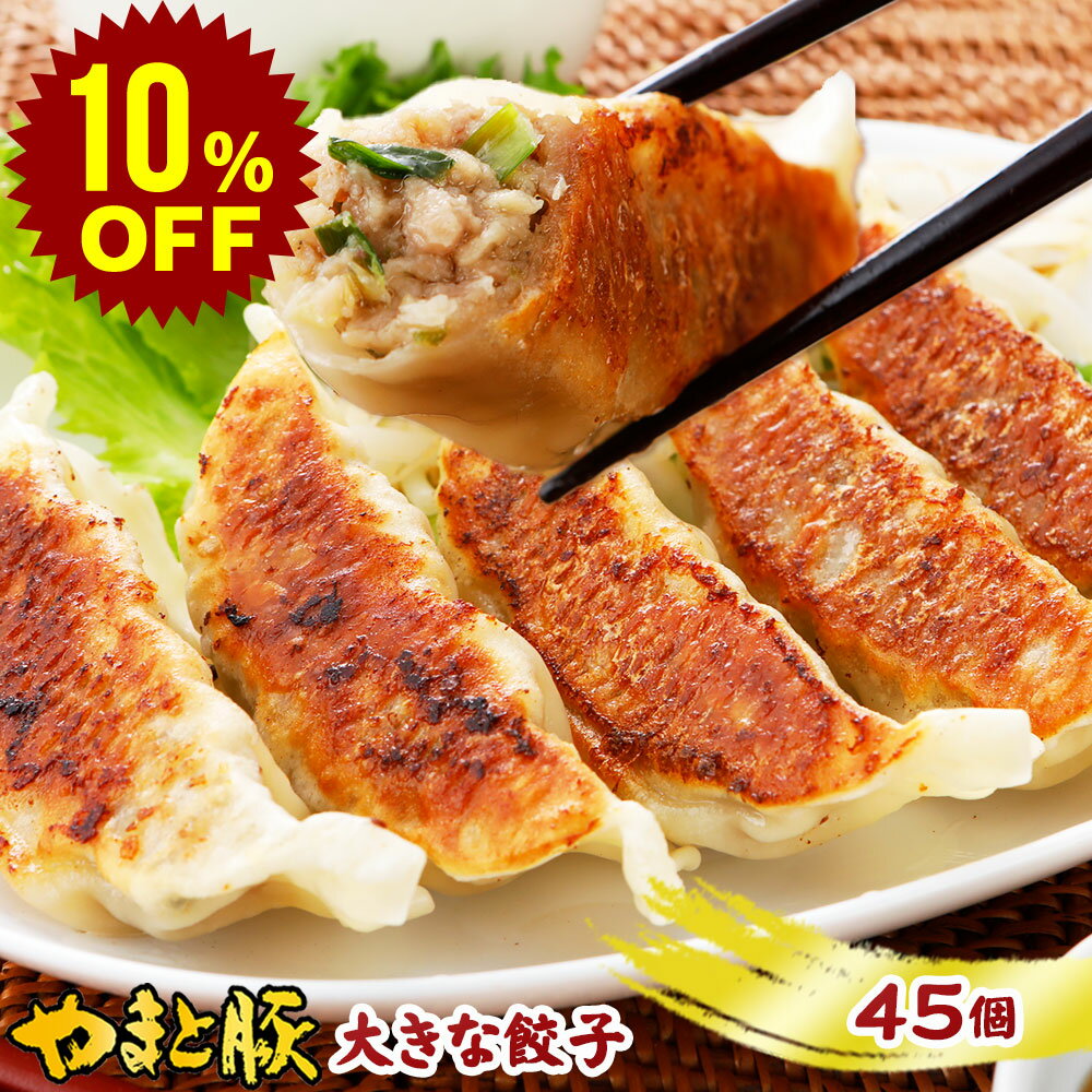 【スーパーセール 10%OFF】やまと豚 大きな肉餃子 45個 | 送料無料 お中元 残暑見舞い 敬老の日 ギフト プレゼント 餃子 冷凍 大きい 大きい餃子 ジャンボ餃子 大きな餃子 ぎょうざ ギョウザ 肉餃子 国産 豚肉 肉 国産の野菜 中華 点心 冷凍餃子 お取り寄せグルメ 取り寄せ