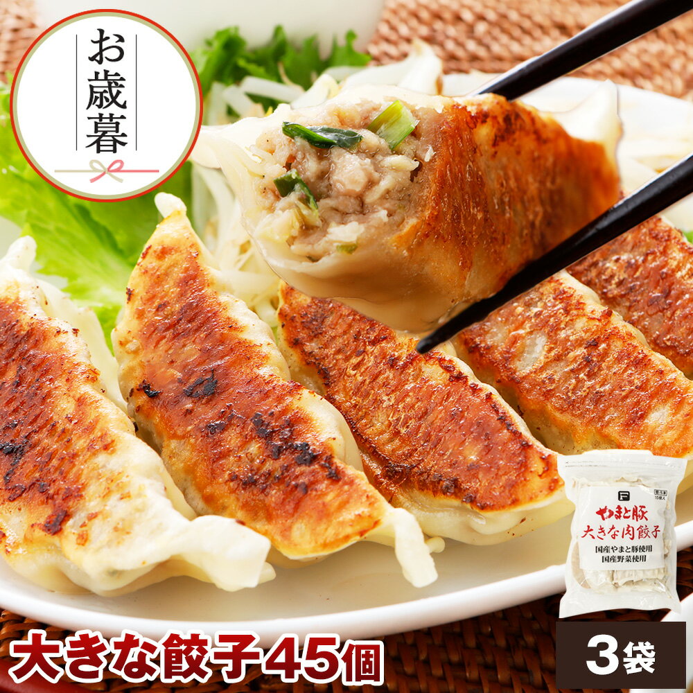 やまと豚 大きな肉餃子 45個入 ss | 送料無料 お歳暮 ギフト 御歳暮 肉 食べ物 グルメ 詰め合わせ 冬ギフト プレゼント 惣菜 ジャンボ餃子 ぎょうざ...