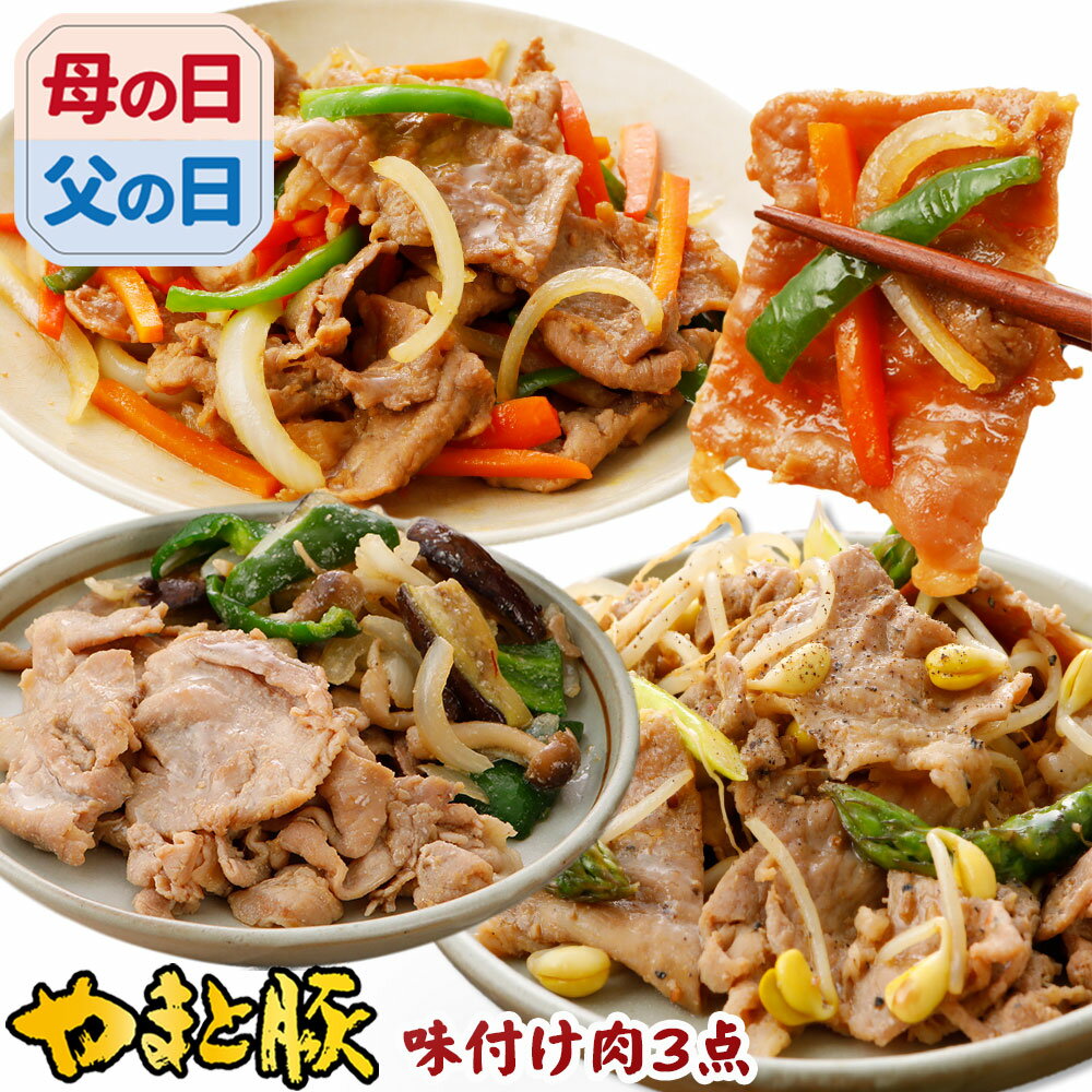 肉ギフト（3000円程度） やまと豚 野菜と食べる味付け肉 3点セット NS-AR ss | 送料無料 父の日 グルメ 食べ物 お中元 御中元 食品 肉 ギフト 豚肉 味噌漬け お取り寄せグルメ お肉 冷凍 おかず 惣菜 美味しいもの お取り寄せ 冷凍食品 コンビニ 後払い 可能 商品 おつまみ 内祝 お返し 出産内祝