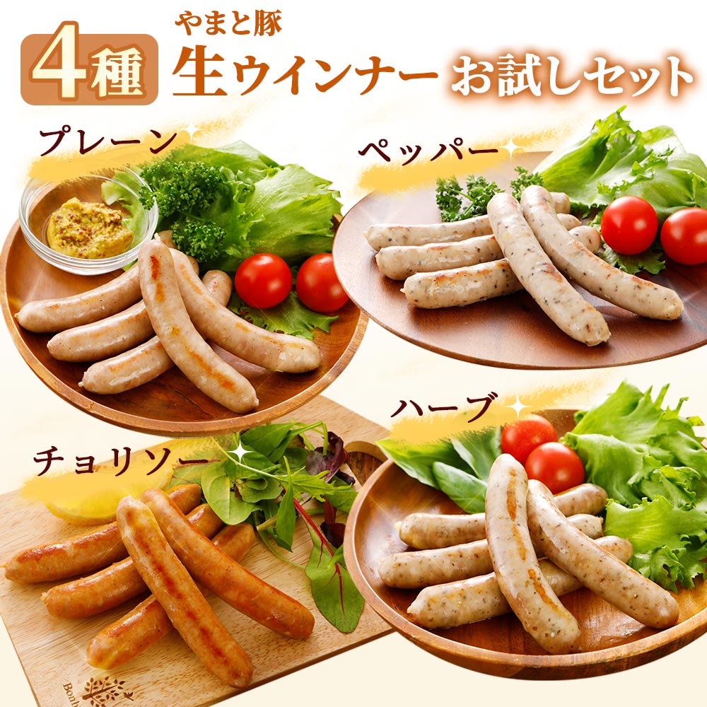 やまと豚生ウインナー4種お試しセットNS-AF|送料無料残暑見舞いお中元敬老の日ソーセージ無添加ウインナーウィンナーお取り寄せグルメ食品生ソーセージお取り寄せ肉詰め合わせ食べ比べお肉食べ物ギフトプレゼント内祝いお返し後払いコンビニ