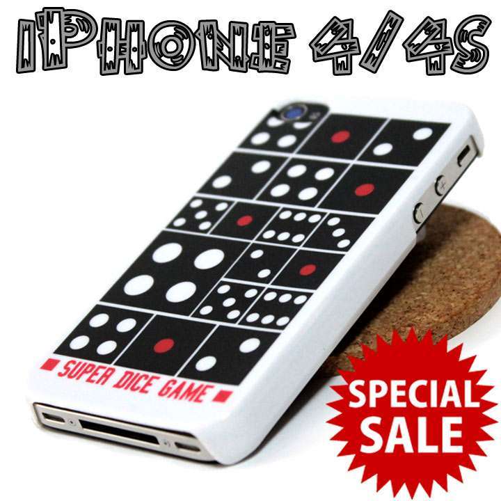 Rakuten - SALE iPhone4/4S ケース サイコロ柄 ダイス ハードカバー◎ブラック[4643195]