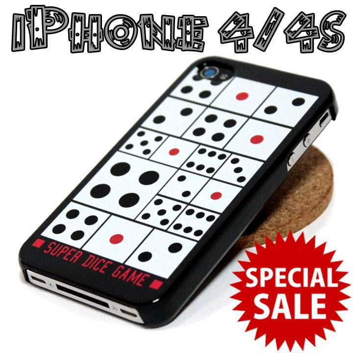 Rakuten - SALE iPhone4/4S ケース サイコロ柄 ダイス ハードカバー◎ホワイト[4643625]
