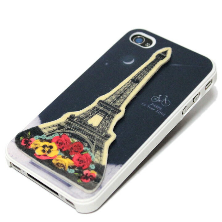 Rakuten - iPhone4 ケース エッフェル塔 アンティーク風 ハードカバー◎ブラック[4667048]