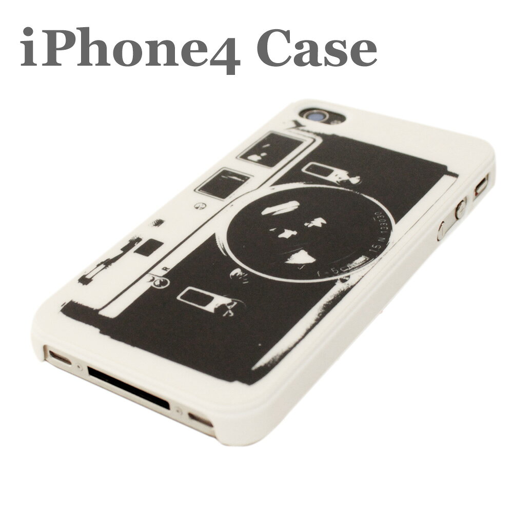 Rakuten - iphone4/4S ケース カメラプリント ハードカバー◎ホワイト[4742379]