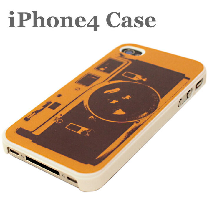 乐天商城 - iphone4/4S ケース カメラプリント ハードカバー◎オレンジ[4742380]