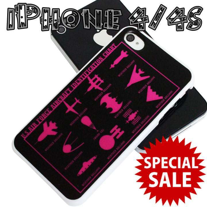 Rakuten - SALE iPhone4/4S ケース 爆撃機 識別表 ハードカバー◎ピンク[5047032]