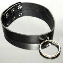 【メーカー直送/営業日に限り13時までの注文で即日発送/直送品以外同梱不可】チョーカー 本革レザーベルトネックレス 首輪リング 黒 パンク◎ブラック[52032...