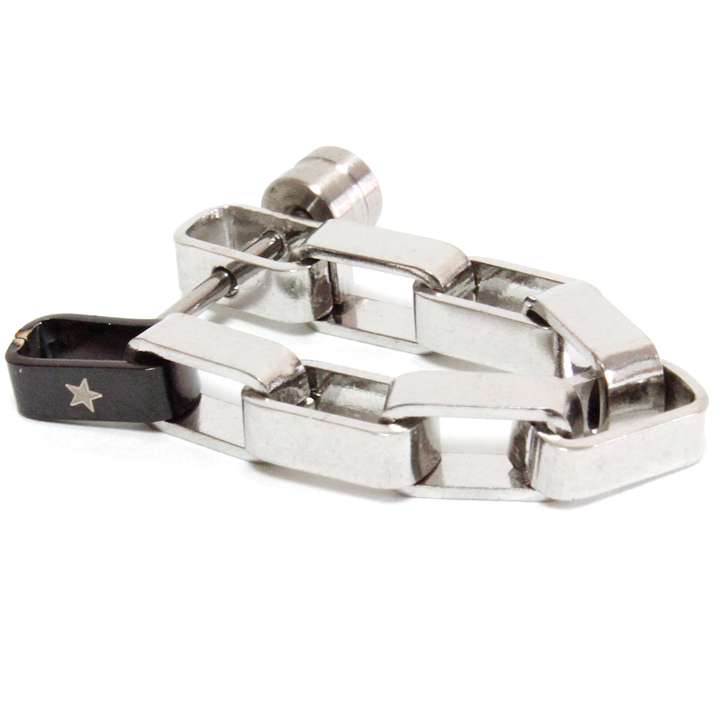 【メーカー直送/営業日に限り13時までの注文で即日発送/直送品以外同梱不可】ボディピアス チェーンピアス 星 16G ステンレス ロック 片耳◎シルバー[5303862]【YK】