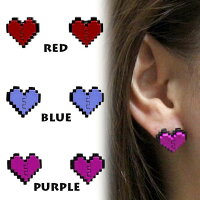 楽天市場 ピアス ハート Heart ドット絵風 バイカラー Pop 両耳用 パープル Fried Jam 楽天市場 ピアス ハート Heart ドット絵風 バイカラー Pop 両耳用 パープル Fried Jam