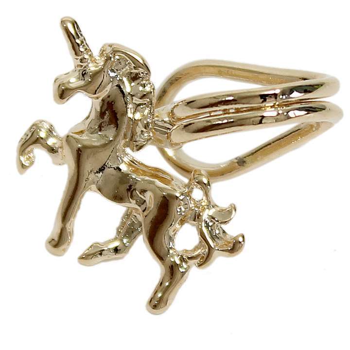 夢かわいい ゆめかわいい イヤーカフス イヤカフ ユニコーン 一角獣 ゴールド 左耳用◎ゴールド[6201893]