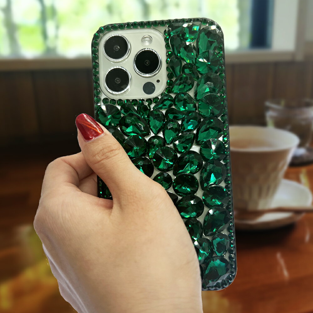 Rakuten - iPhone13 Pro ケース キラキラ クリスタル ラインストーン ダイヤモンド保護ケース(グリーン)