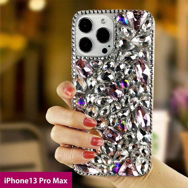 Rakuten - iPhone13 Pro Max ケース キラキラ クリスタル ラインストーン ダイヤモンド保護ケース 女性 かわいい おしゃれ きゅん エモい