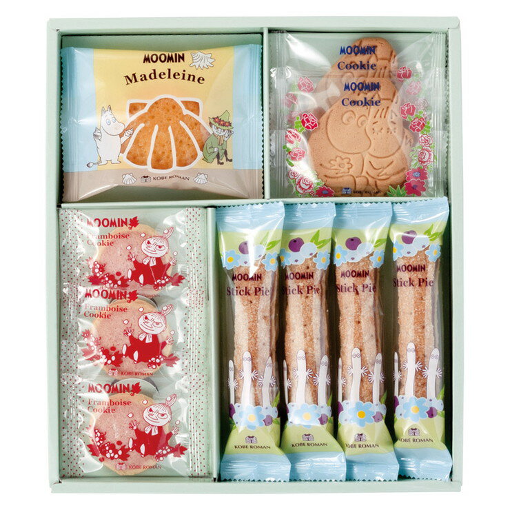 ムーミン MOOMIN スイーツセット MS-10N【入学内祝い スティックパイ クッキー マドレーヌ ギフト お菓子 洋菓子 焼き菓子 キャラクター かわいい 人気 御礼 プレゼント 包装 北欧 子供 子供向け パーティー スイーツ おやつ】＜A4＞のサムネイル