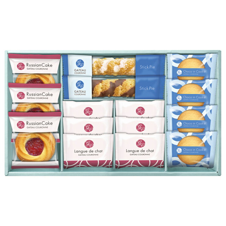 ガトー・クロンヌ スイーツギフト （GCS-BE）【スイーツ ギフト ロシアケーキ ラングドシャ スティックパイ デザート 個包装 職場 お菓子 洋菓子 焼菓子 お茶菓子 ご挨拶 包装 上品 プレゼント 高級 人気 おすすめ 美味しい 詰め合わせ】