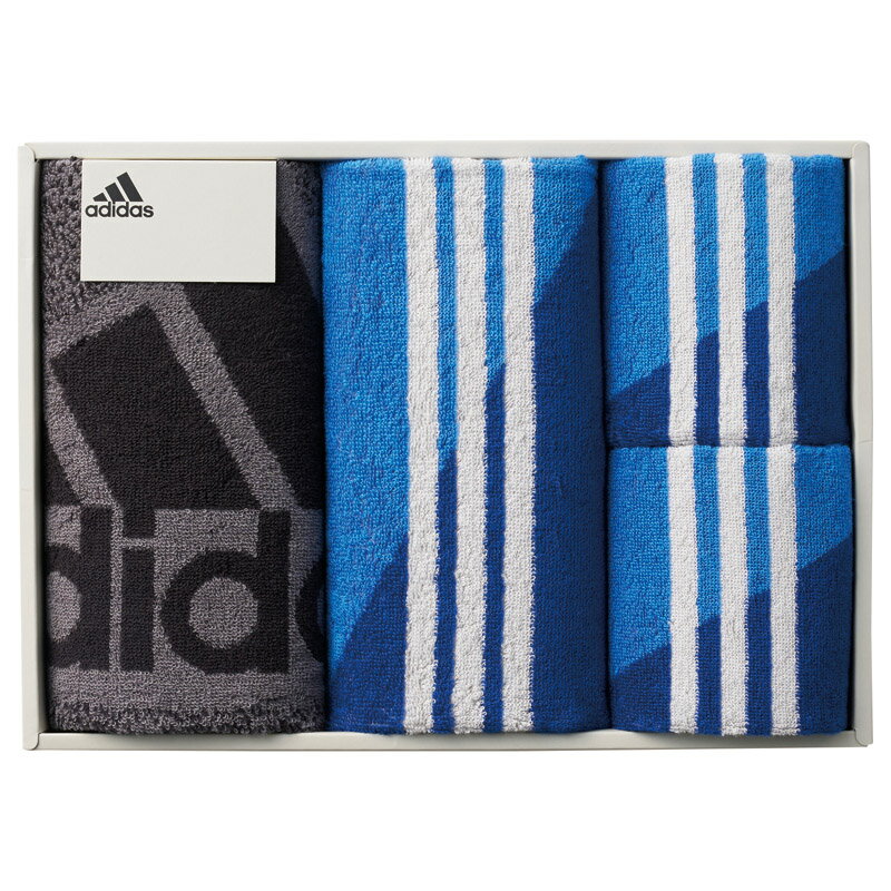 アディダス コレクト フェイスタオル2P・タオルチーフ2P(AD-4090)【ブランド メンズ スポーツ タオルセット ギフト 内祝い 出産 結婚 のし 包装 ...