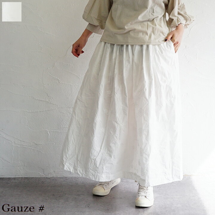 乐天商城 - 【送料無料】Gauze#(ガーゼ) アンティークエンブロイダリーレースギャザースカート
