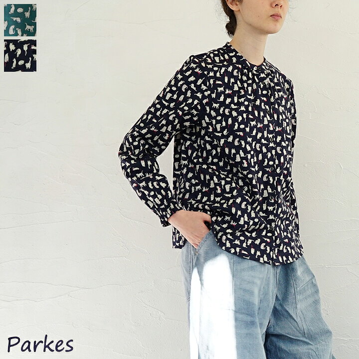 乐天商城 - 【送料無料】【ゆうパケット対応】Parkes（パークス)猫シャツ
