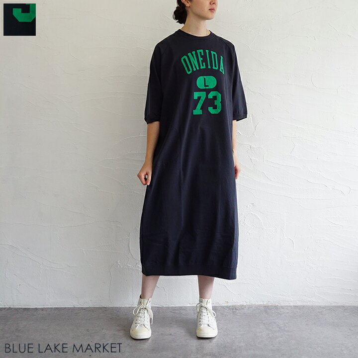 乐天商城 - 【送料無料】BLUE LAKE MARKET（ブルーレイクマーケット) 17/BD天竺ラグランスリーブプリントワンピース