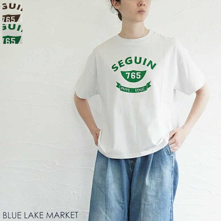BLUE LAKE MARKET（ブルーレイクマーケット) アメリカンドライ天竺ヘムラウンドプリントTee「SEGUIN765」