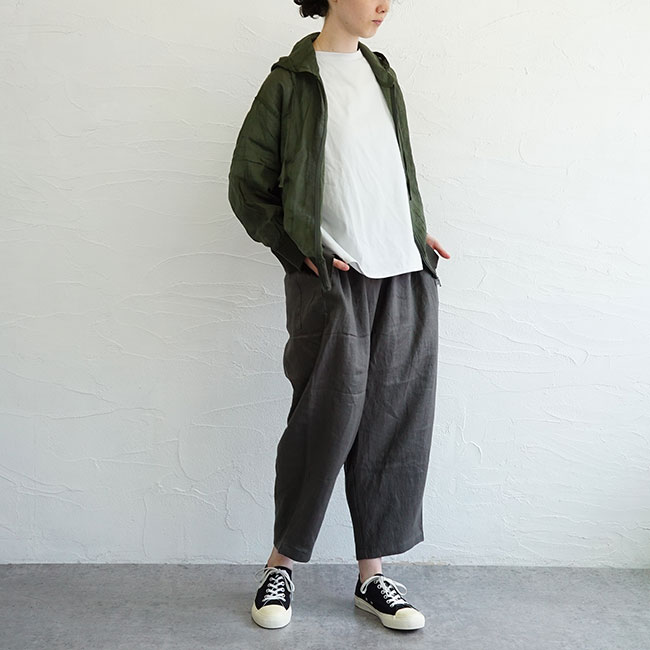【送料無料】mao made（マオメイド）リネンテーパードパンツ