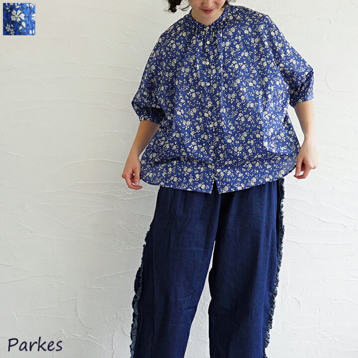 乐天商城 - 【送料無料】Parkes（パークス) LIBERTY バンドカラードルマンスリーブブラウス