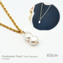 60cm 淡水パール ペンダント ネックレス 双子 バロック パール アクセサリー ジュエリー プレゼント 贈り物 クリスマス ホワイトデー 母の日 女性 敬老の日 ギフト 結婚式 卒業式 入学式 誕生石 天然石 パワーストーン 【メール便送料無料】