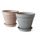 Parisien 受け皿付きガーデンポット2個セット - Parisien 2 sets of Garden Pot with plates