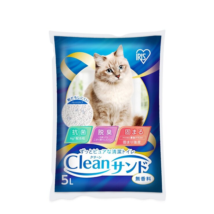 クリーンサンド 無香料猫砂 (5L x 4袋) - Clean Sand Odorless Cat Litter 5L x 4 Bags