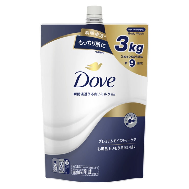 Dove (ダヴ) ボディウォッシュ プレミアム モイスチャーケア 詰替え用 3kg - Dove Premium Body Wash Refill 3kg
