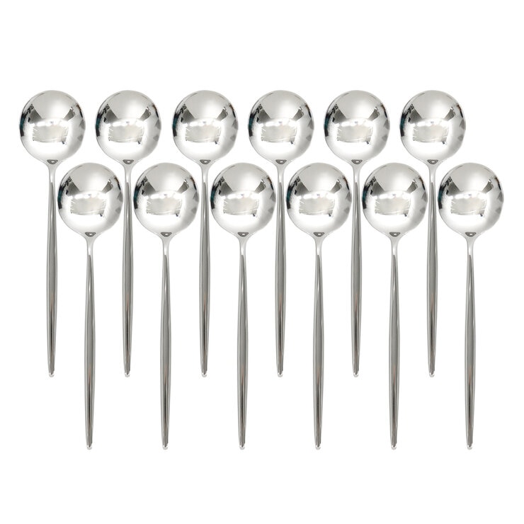 クチポール ムーン テーブルスプーン 12本セット シルバー - Cutipol Moon Table Spoon 12pc Set Silver